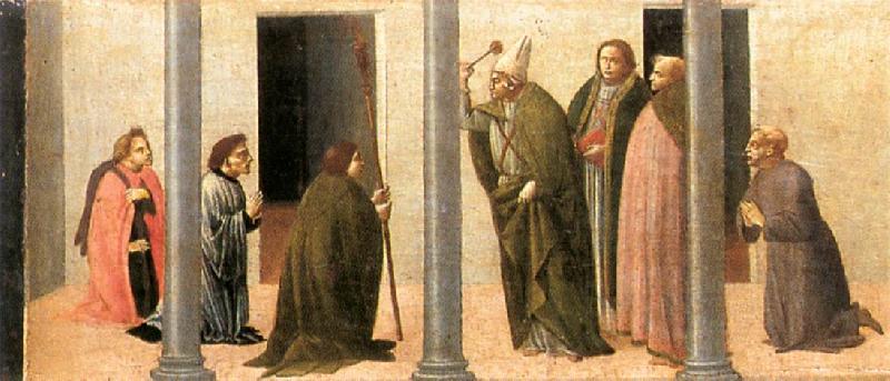 BARTOLOMEO DI GIOVANNI Predella: Consecration of the Church of the Innocents Germany oil painting art
